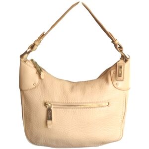 Cole Haan Pebbled Leather Cream Hobo Bag
